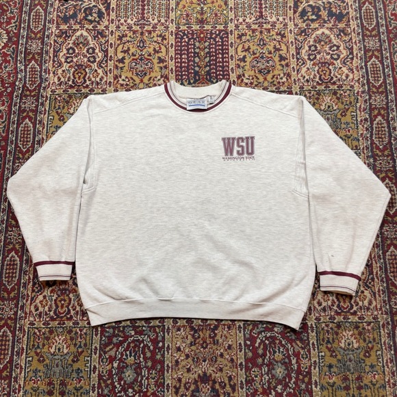 Gear For Sports Other - VTG 90s GFS Washington State Cougars WSU Crewneck Ringer Sweatshirt XXL Gray